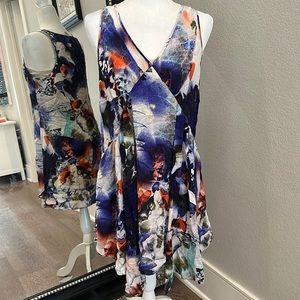 Like NEW Leifsdottir Anthropologie Flowy Silk Midi Dress with Nude Slip 6 Medium